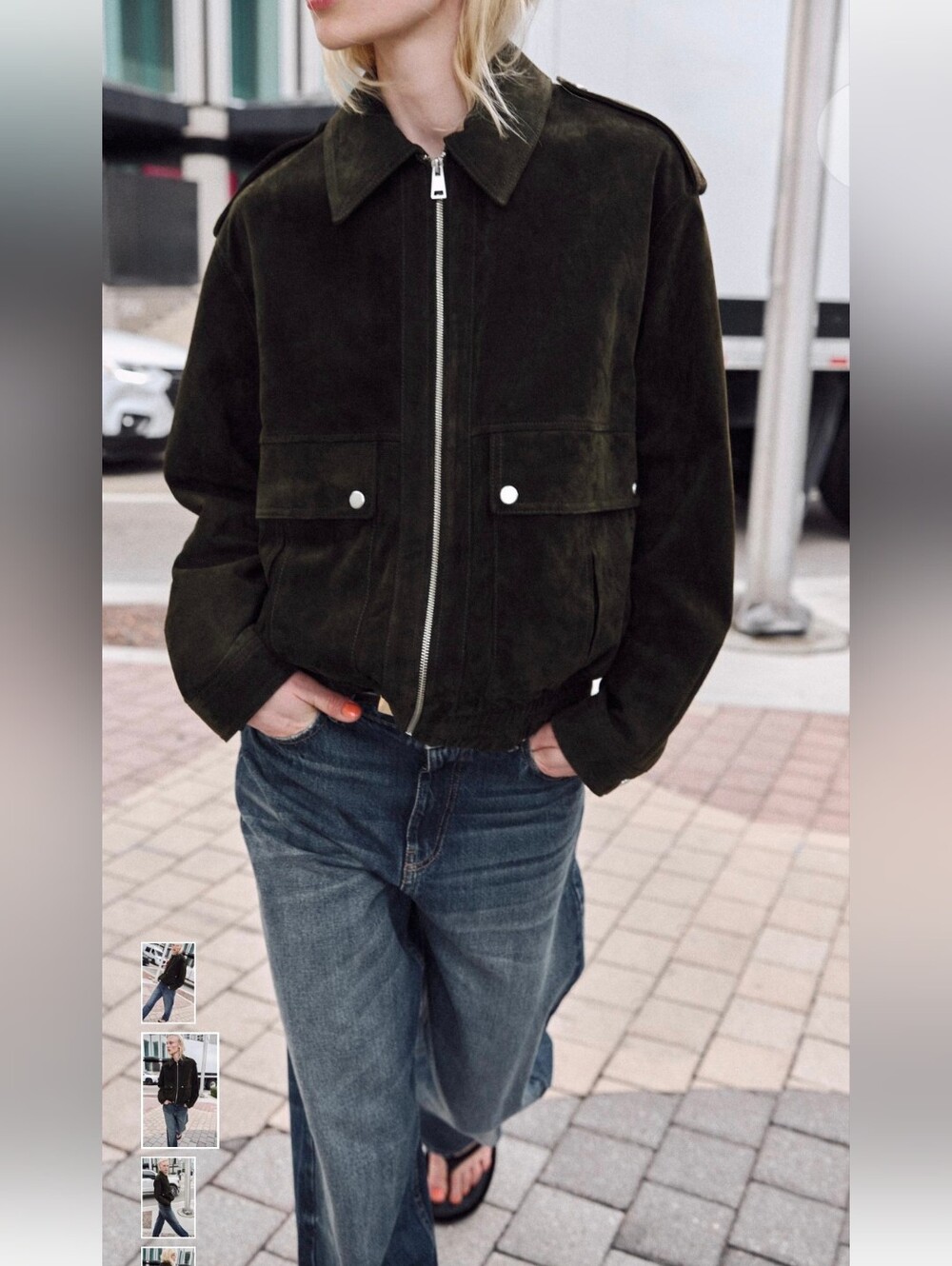 Zara 100% SUEDE LEATHER JACKET(M)